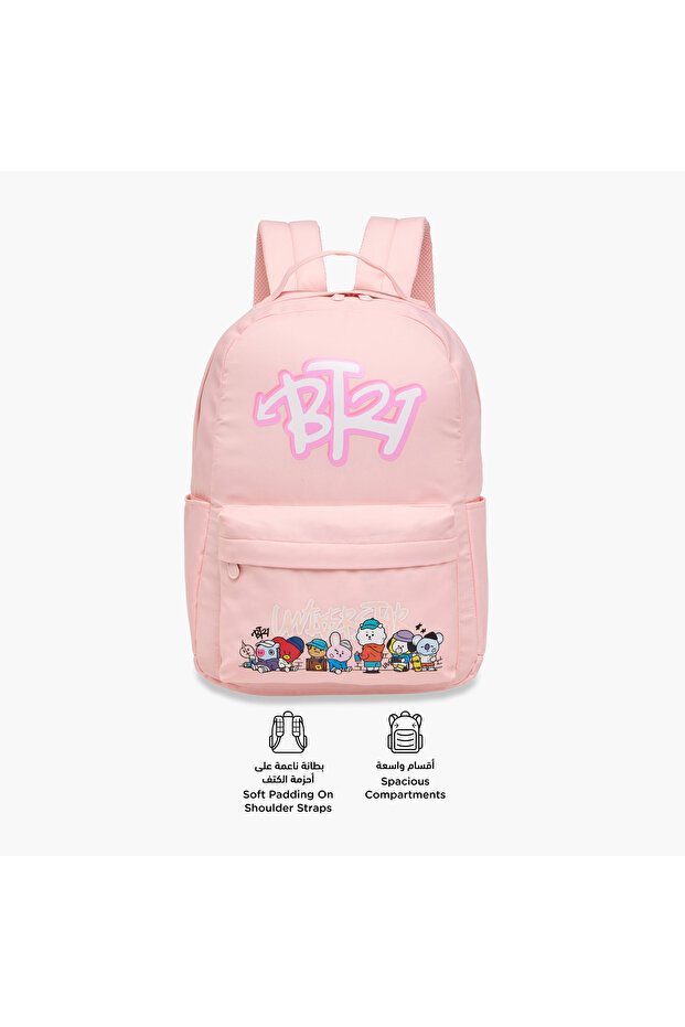 حقيبة ظهر مطبوع بأحزمة قابلة للتعديل وسحاب للإغلاق - 64×44×36 سم - 6