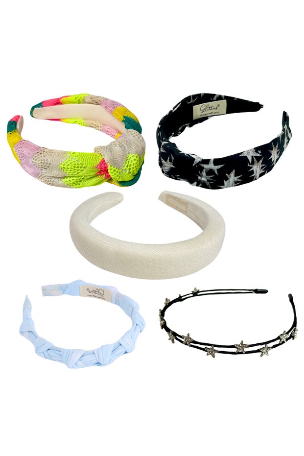 Luxury Hairband Set, 5 Pack Hairband set for Girls and Women, Party and Daily Wear