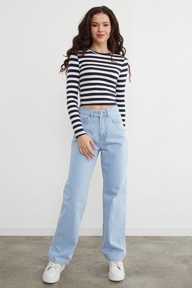 Basic Çizgili Likralı Body - 5