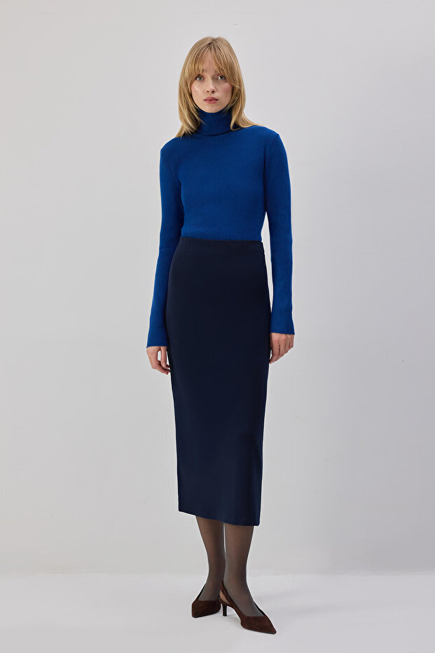 BELİ LASTİKLİ ÖRME ETEK - 4