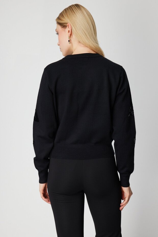 Pullu Desenli Triko Kazak - 5