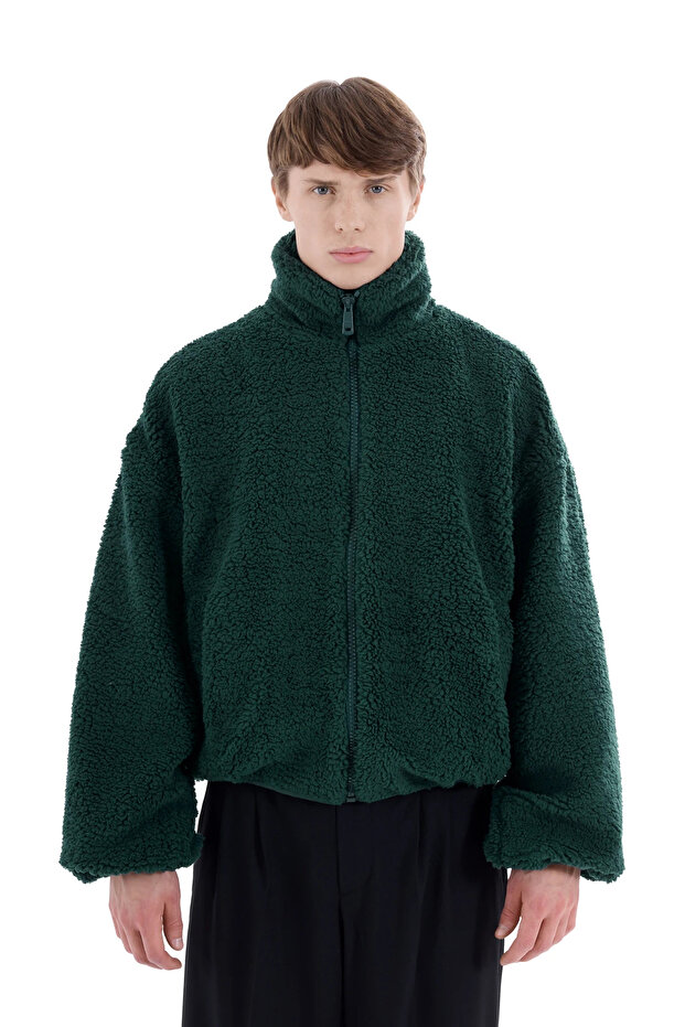 Yeşil Peluş Ceket - 2