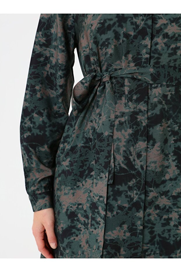 تونيك مزين برباط - أخضر - - 6