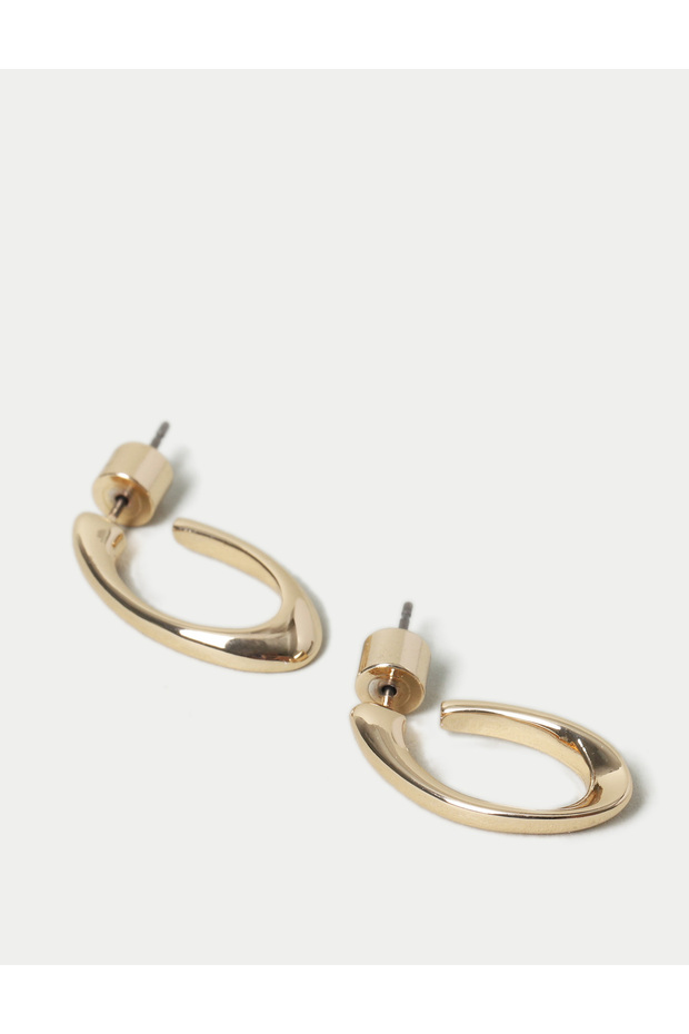 Oval Mini Halka Küpe - 2