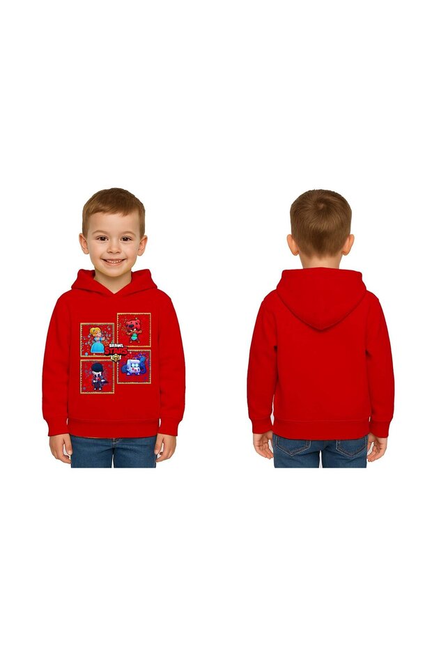 Unisex Printed Brawl Stars Children's Swaetshirt Hooded 3 Thread Rasterated