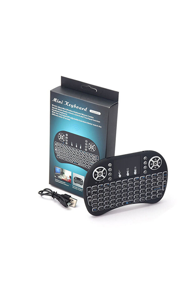 Mini Wireless Keyboard with Touchpad, Backlit Handheld Keyboard Mouse Combo for Smart TV, PC - 1