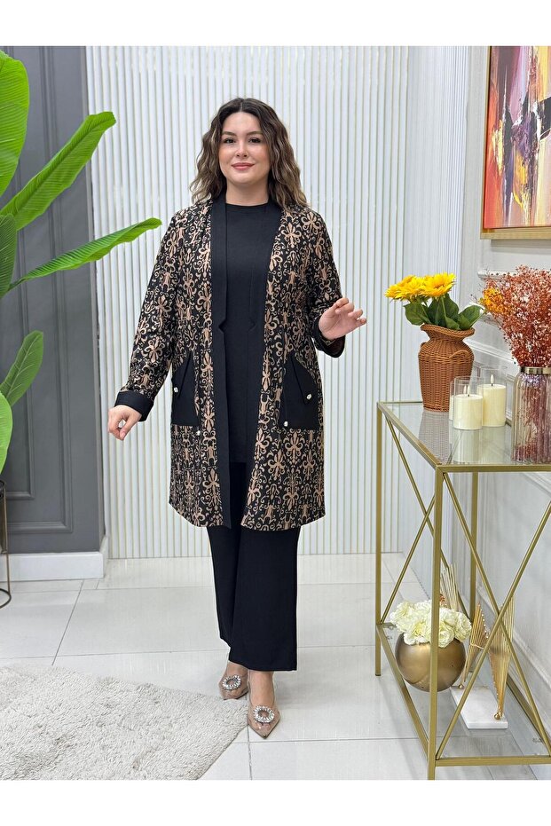 Oslo Örme Kumaş Üçlü Takım - 1