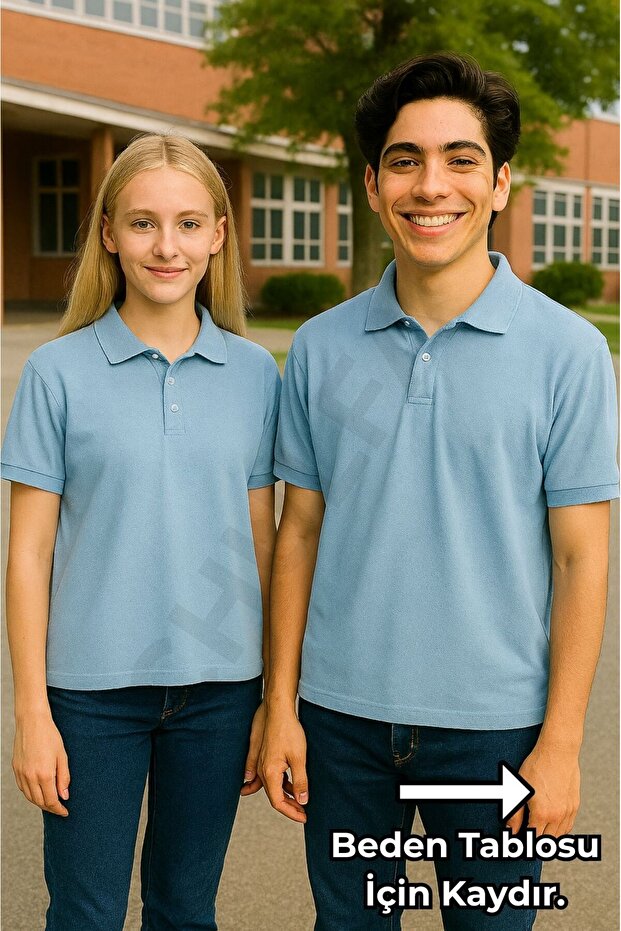 School T-Shirt Uniform High School Boy (1 Piece) Short Sleeve Polo Collar Unisex