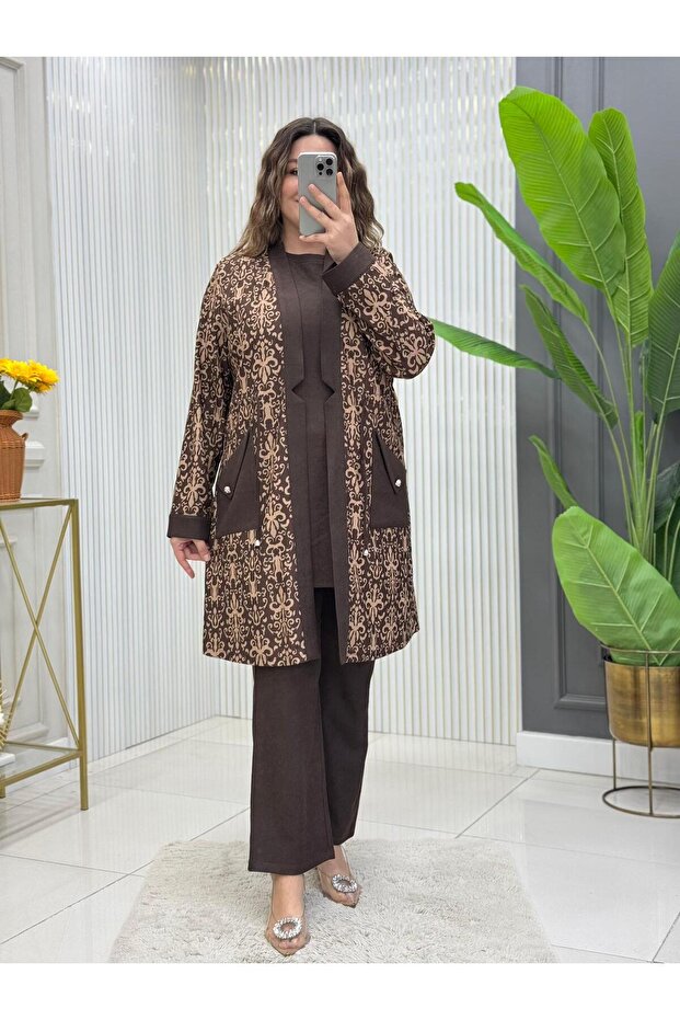 Oslo Örme Kumaş Üçlü Takım - 4