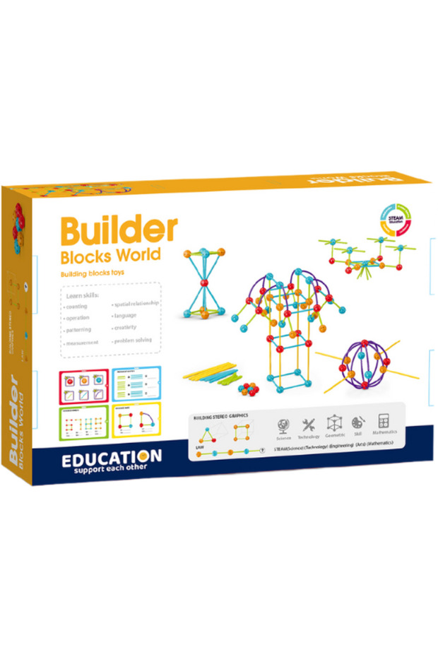 Set de constructie STEAM - Forme 3D ( 140 piese) - 5