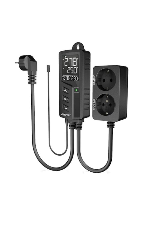 Smart WiFi Socket with Thermostat, App Control, Programmable, LCD (STC-1000WiFi)