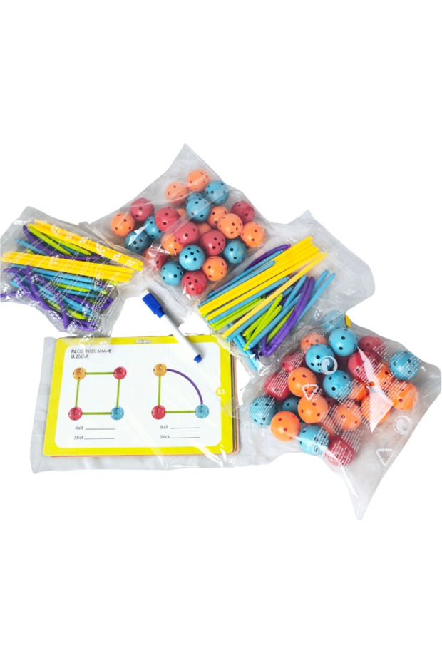 Set de constructie STEAM - Forme 3D ( 140 piese) - 3