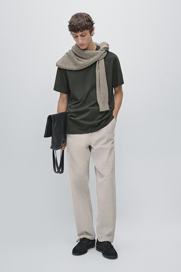 Pamuklu kısa kollu t-shirt - 1