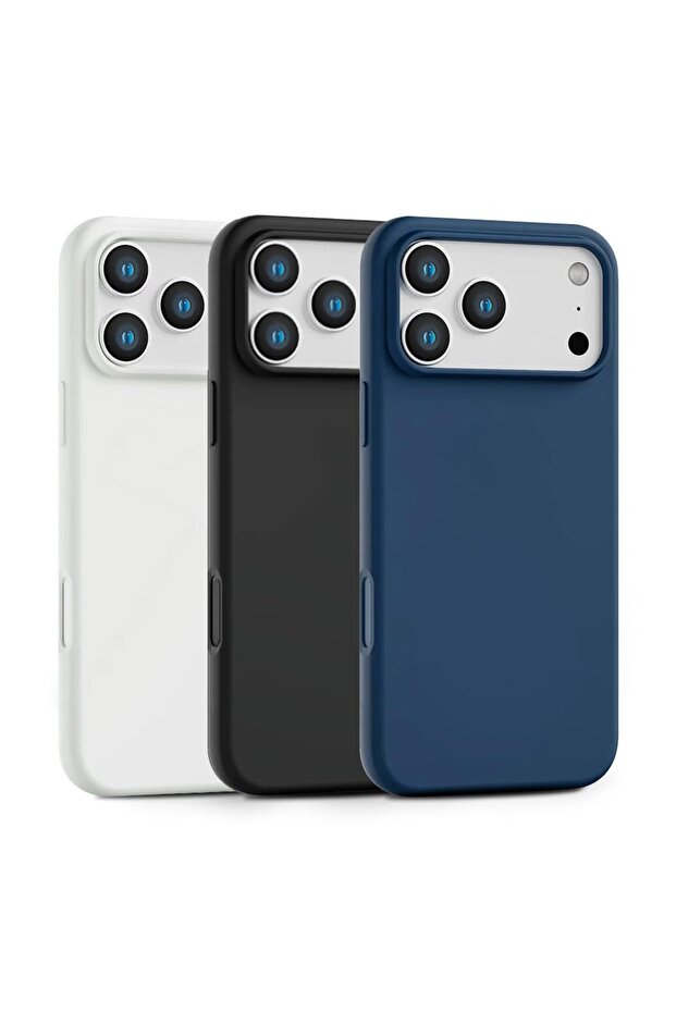 iPhone 17 Pro Case, Slim Liquid Silicone 3 Layers Soft Shockproof Protective Cover -Black/White/Grey