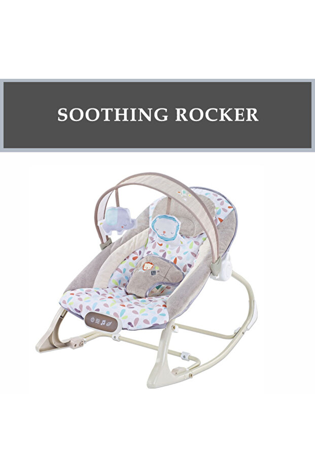 - Miller Infant Bouncer With Music & Toys Multicolor - Beige/Grey