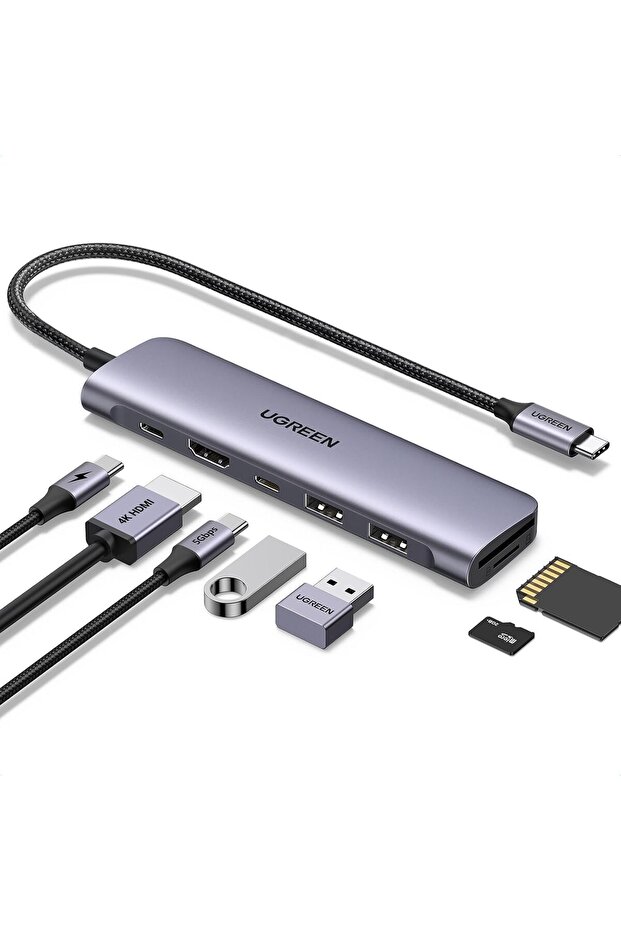UGREEN 7-in-1 USB C Hub with 5 Gbps USB-C Data Ports