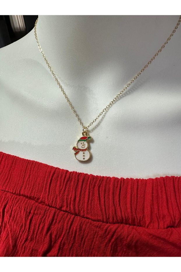 Snowman Figure Necklace, Christmas Necklace, New Year's Gift