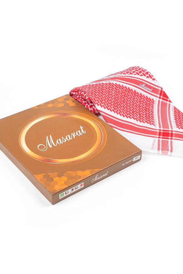 شماغ رجالي مسارات احمر مقاس 55