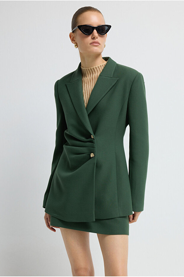 Drape Detaylı Ceket - 4