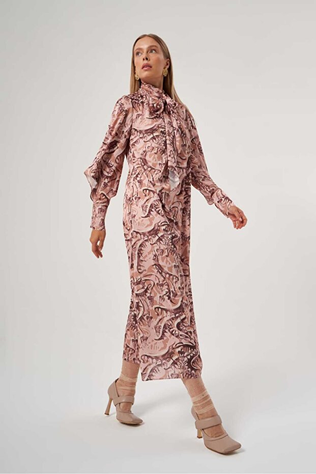 Fular Detaylı Elbise 2803 - 3