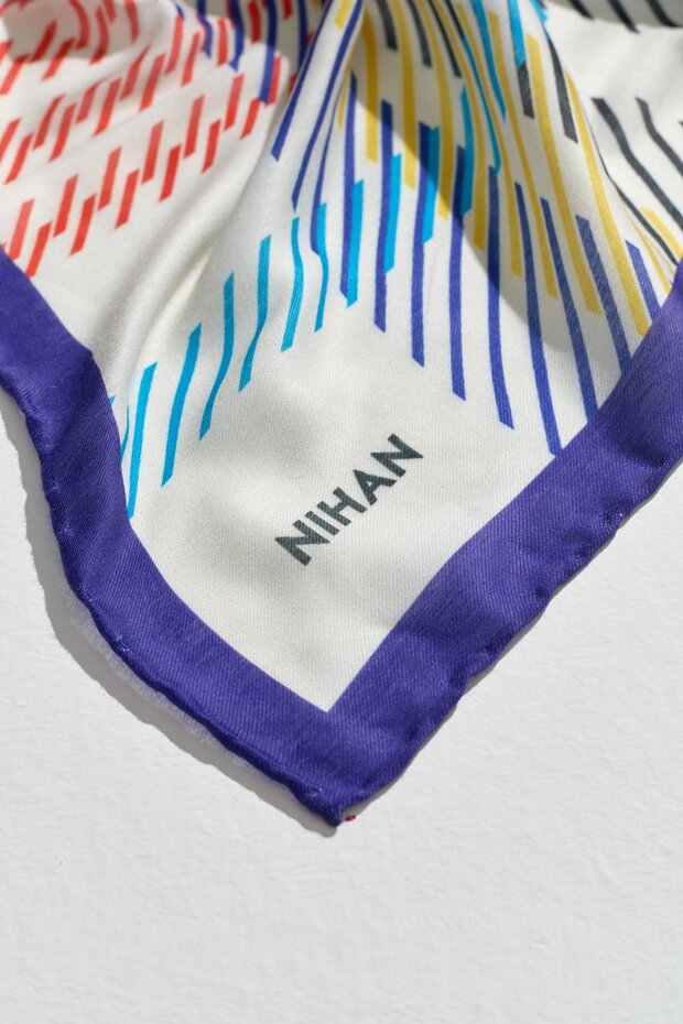 Desenli Soft Eşarp Mor - 2