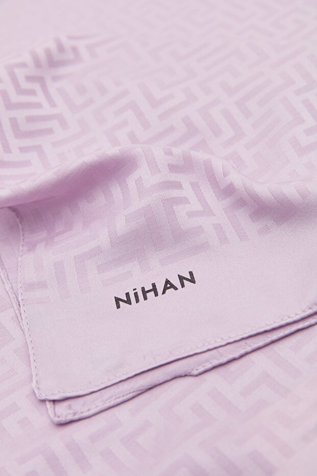 Monogram Desen Şal Lila - 4