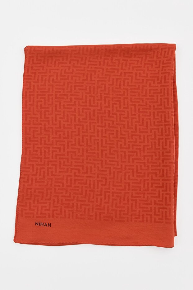Monogram Desen Şal Taba - 3