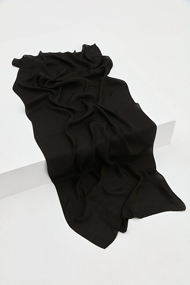 Zigzag Desen Şal Siyah - 1