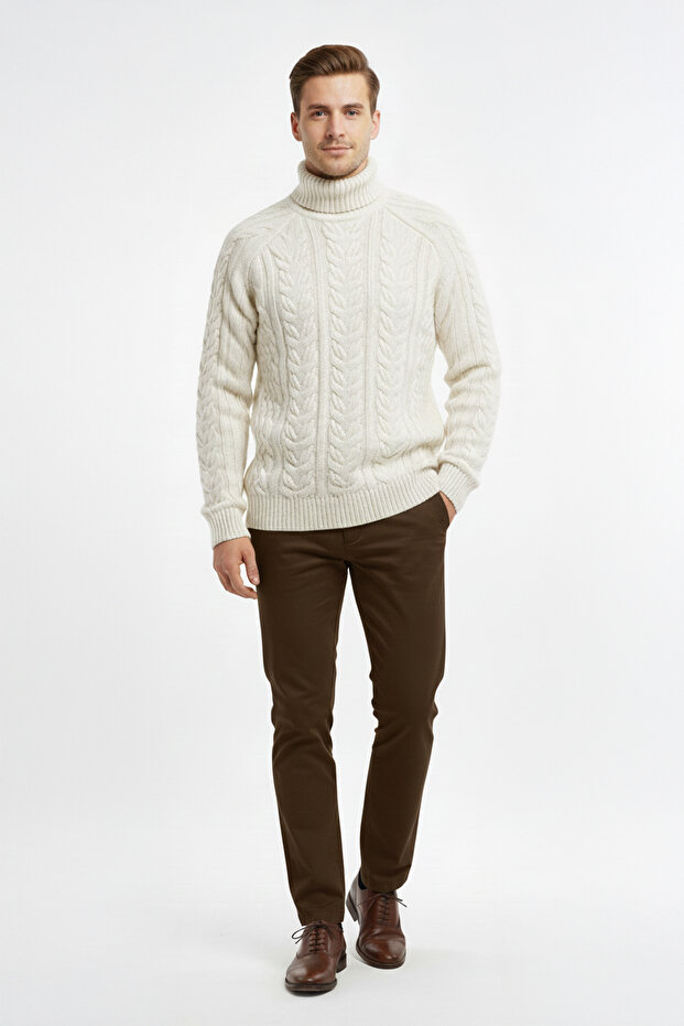 Erkek Balıkçı Yaka Kalın Kazak - 2