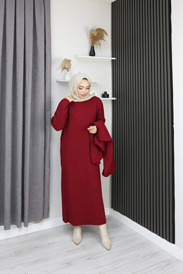 Knitwear Set Hooded Sweater and Dress