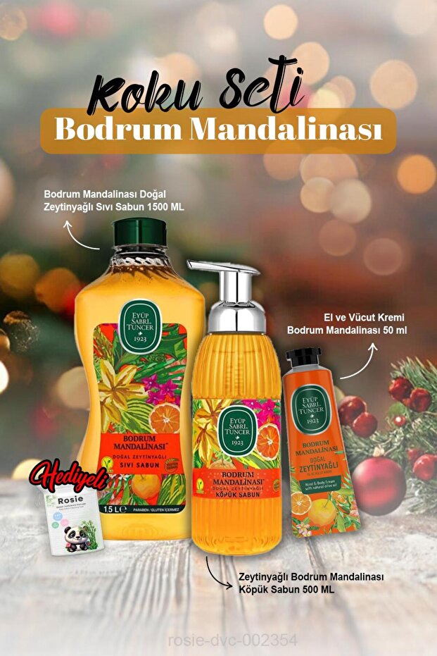 Cream 50 Ml, Liquid Soap 1500ml, Foam Soap 500 ml Bodrum Mandarin and Rosie Gift