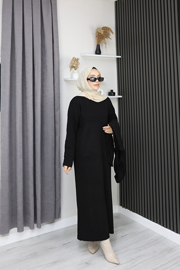 Knitwear Set Hooded Sweater and Dress