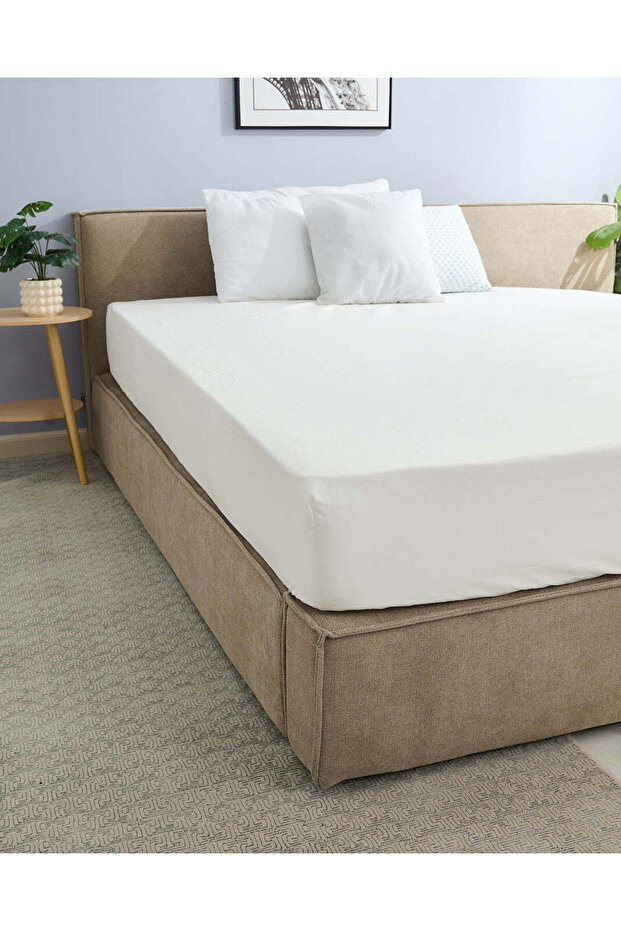 Ivory 3-Piece Solid Flat Sheet (Double Size) - 1