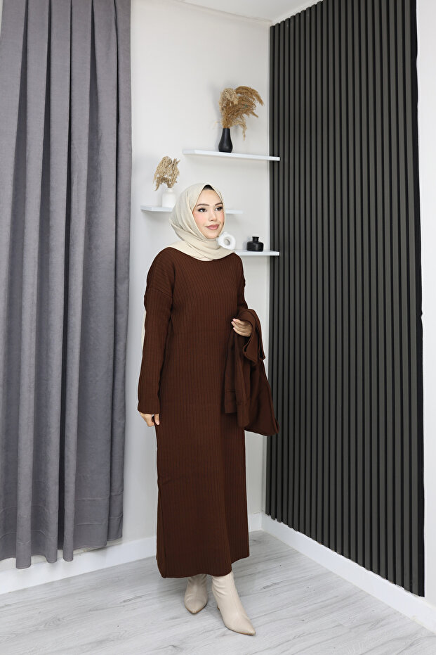 Knitwear Set Hooded Sweater and Dress