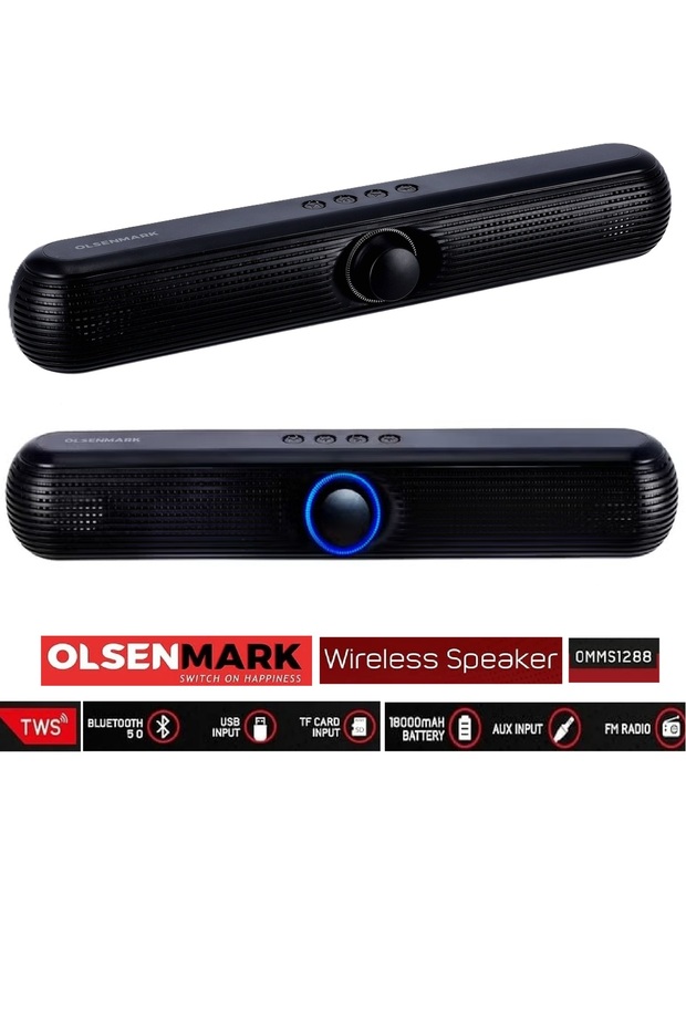 مكبر صوت لاسلكي, بلوتوث 2.0 قناة FM، USB، بطاقة TF، مدخل AUX، TWS، مكبر صوت 2×6 واط ( OMMS1288)