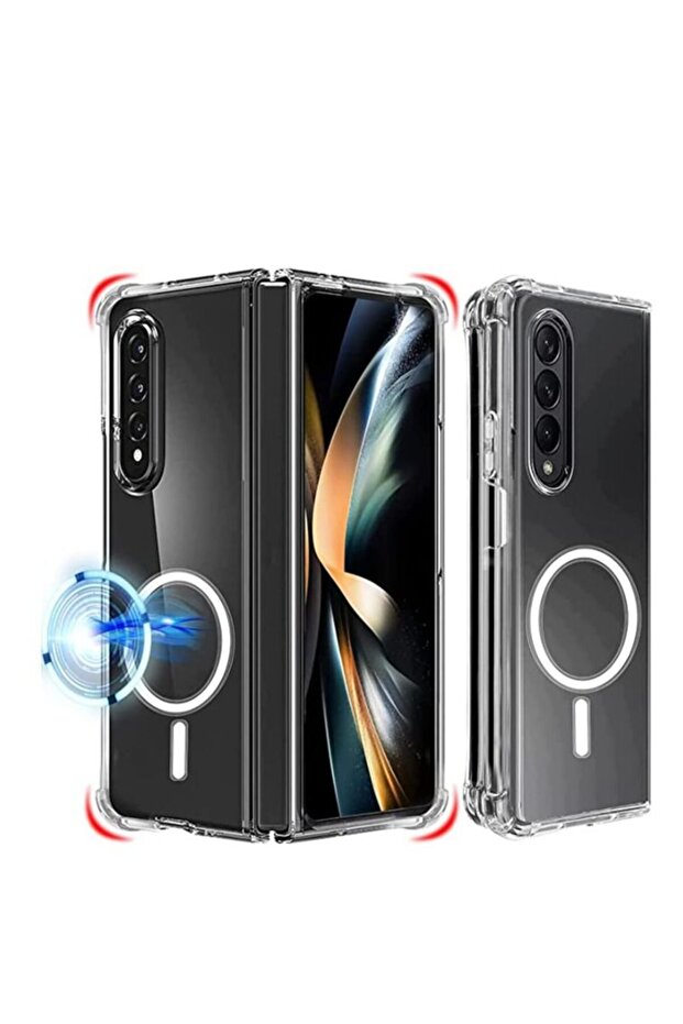 Magnetic Clear Case for Samsung Galaxy Z Fold 4 5G - MagSafe Compatible, Transparent Shockproof