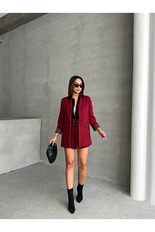 Leopar Astarlı Blazer Ceket - 2