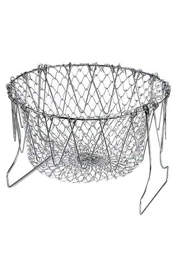 Chef's Basket for Steaming Food 2 in 1 Silver
