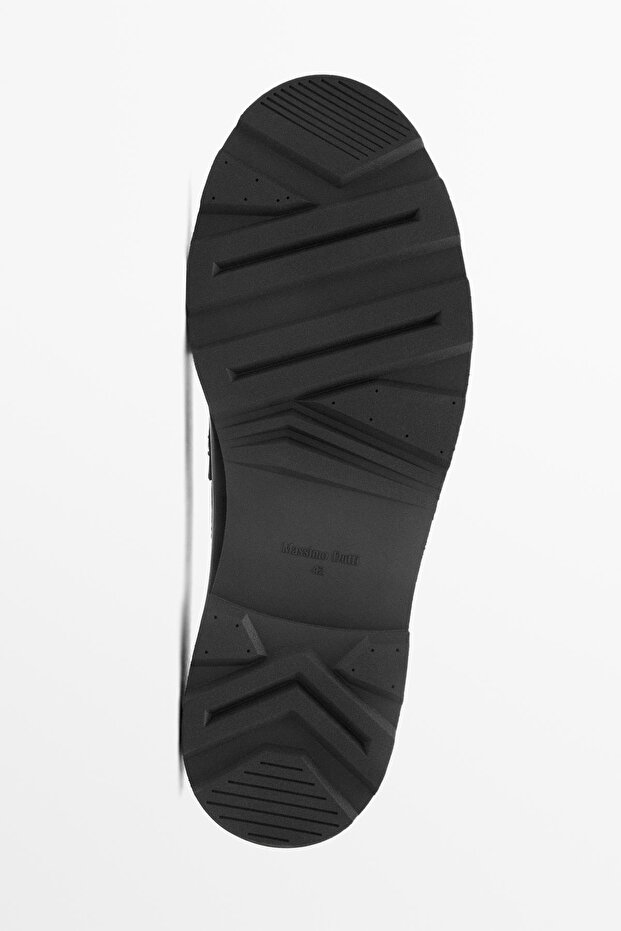 Deri maskeli tırtıklı taban mokasen - 6