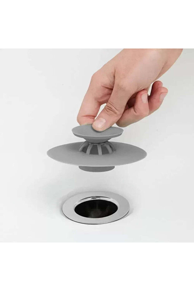 Sink Plug, Gray, Rubber - 1