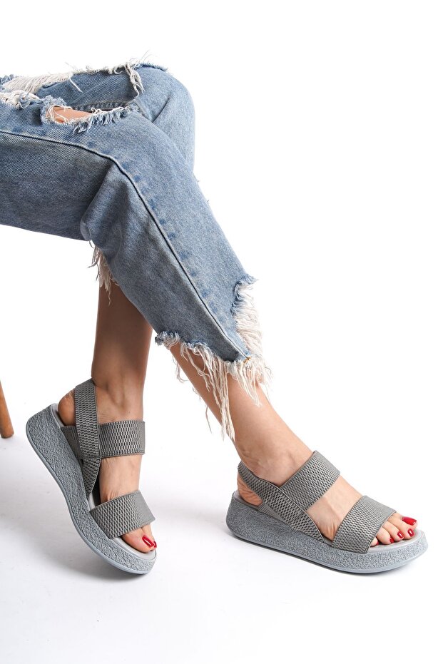 Women's Orthopedic and Thick Sole Double Banded Elastic Daily Sandals