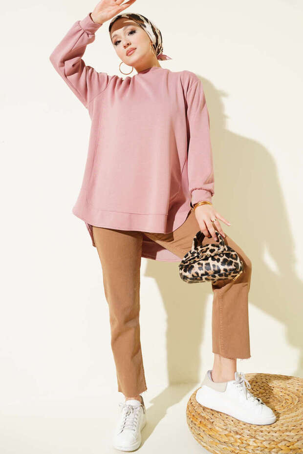 Double Face Oval Kesim Oversize Tunik - 2