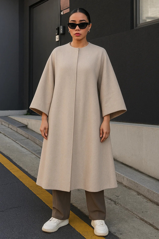 Women's Trend Casual Cream Cashmere Poncho