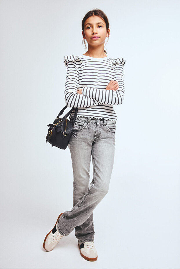 Bootcut Leg Low Jeans - 1