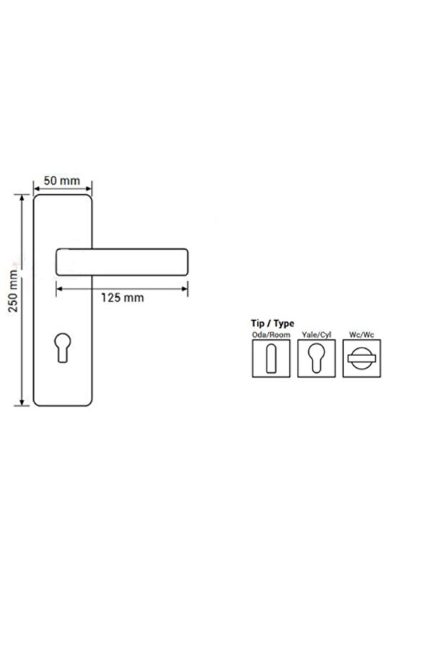 Lüks Vizyon Gizem Aynalı Alüminyum Kapı Kolu (Kapı Kulbu) (Oda Tipi)Mat Altın - 5