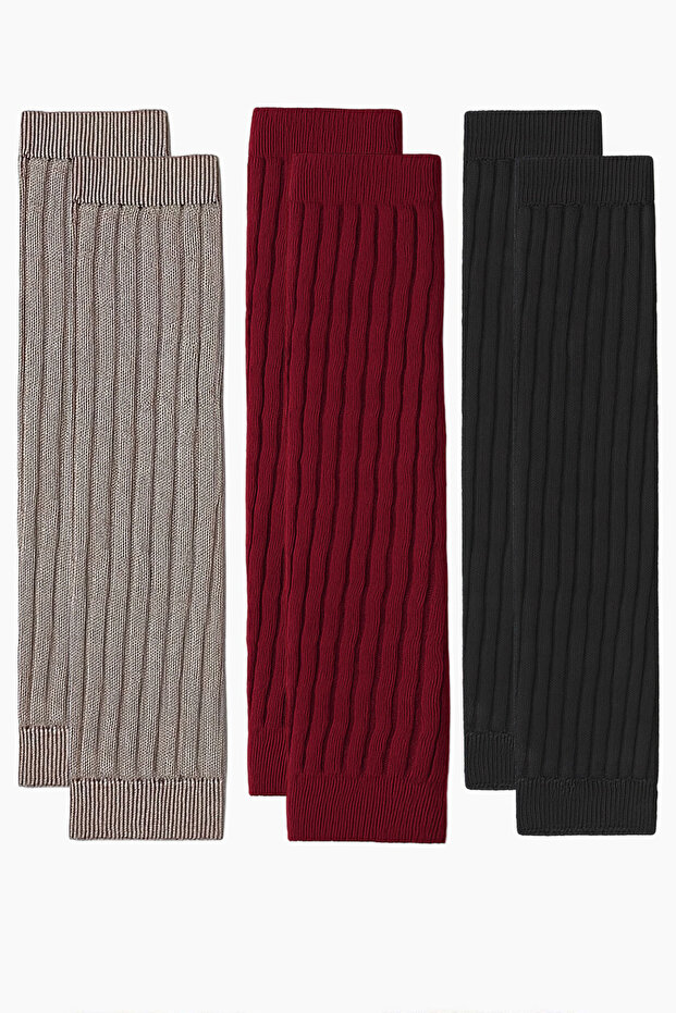 3 Basic Thick Cotton Blend Leggings - 1