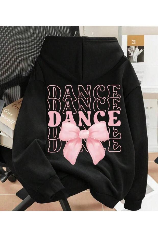 Women's Bow Printed Hooded Sweatshirt