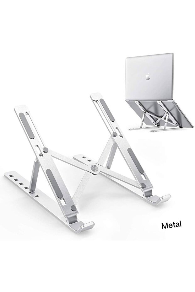 SteelArc™ Modern Metal Laptop Stand – Minimalist Ergonomic Design with Precision Airflow