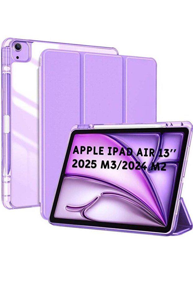 Case for iPad Air 13-inch (M3/M2, 2025/2024) with Pencil Holder - Purple