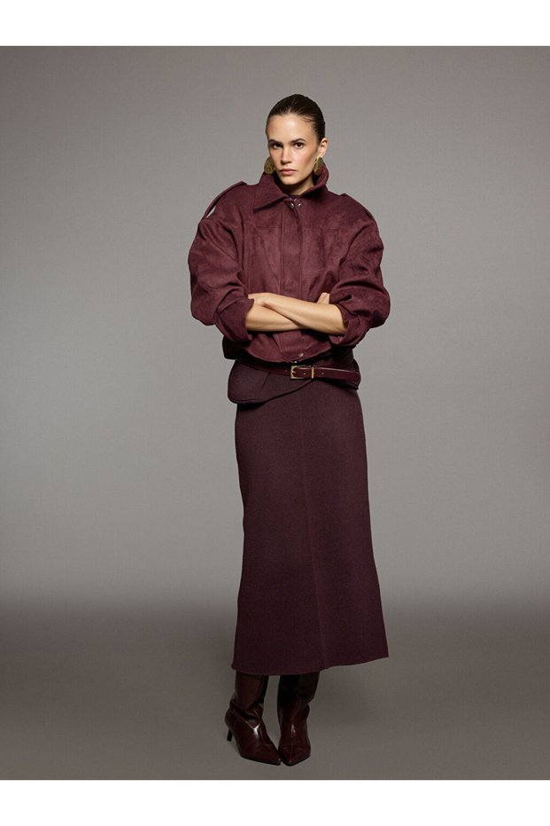 Rmz Gi̇yi̇m Farkiyla Waist Drawstring Knitwear Skirt